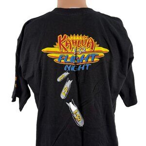 Vintage 90s Kahlua T Shirt Mens Size L Black B52 Flight Night Coffee Liqueur